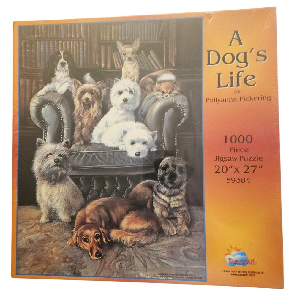 SunsOut Jigsaw Puzzle A DOG"S LIFE by Pollyanna Pickering 1000 Piece 20" X 27"